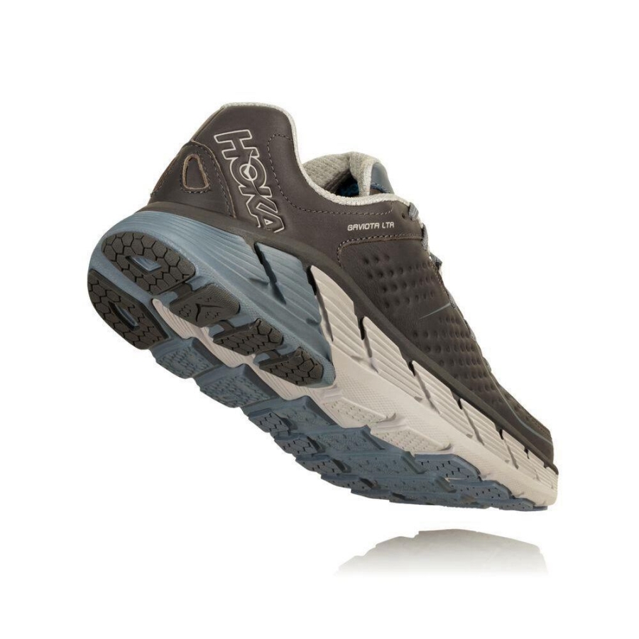 Grey Hoka Gaviota Leather Men's Road Running Shoes | USA74BMPU