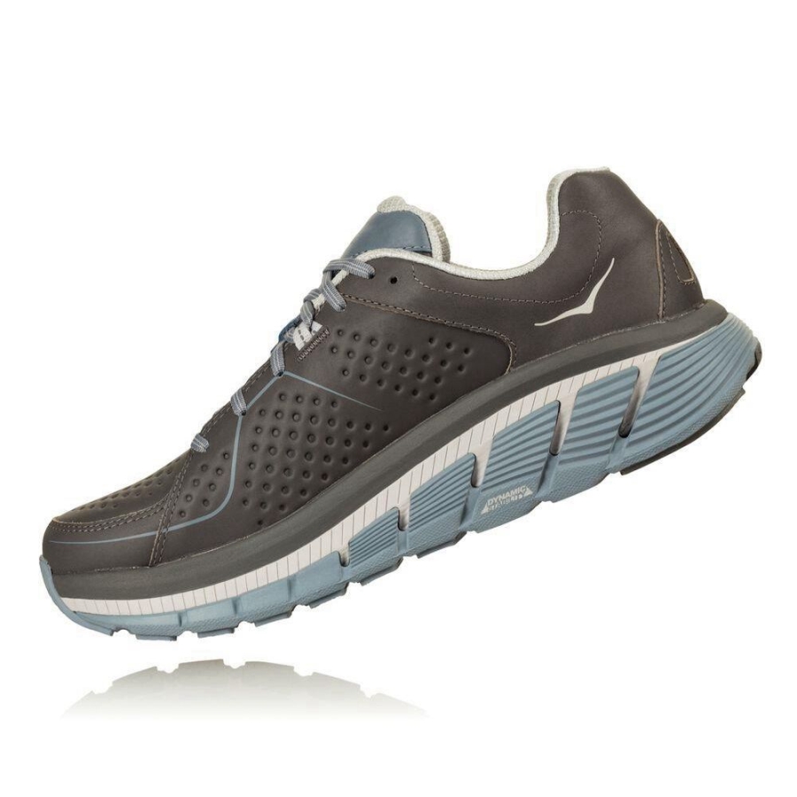 Grey Hoka Gaviota Leather Men's Road Running Shoes | USA74BMPU