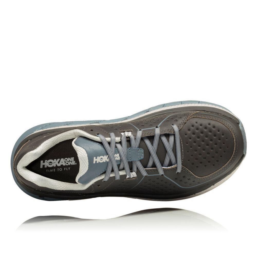 Grey Hoka Gaviota Leather Men's Road Running Shoes | USA74BMPU