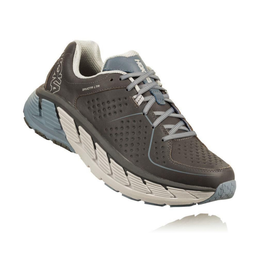 Grey Hoka Gaviota Leather Men\'s Road Running Shoes | USA74BMPU