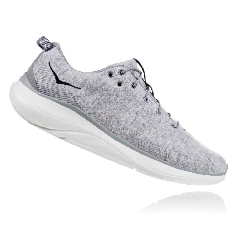 Grey Hoka Hupana Flow Wool Men's Running Shoes | USA29EJVN