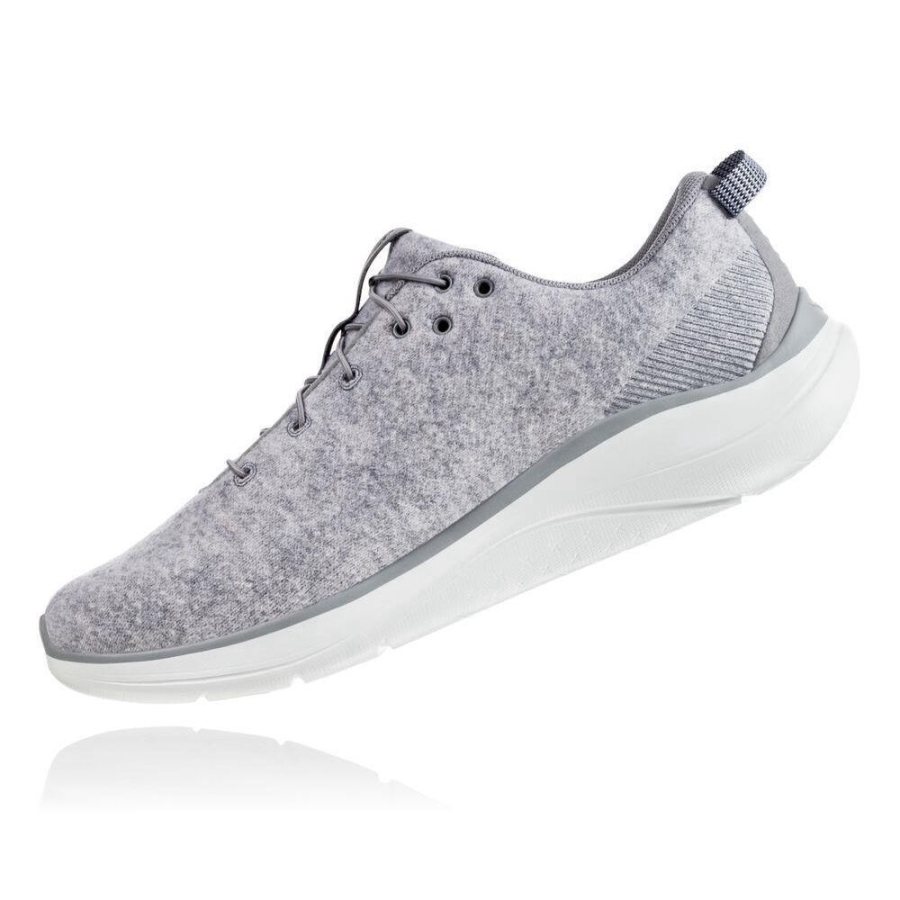 Grey Hoka Hupana Flow Wool Men's Running Shoes | USA29EJVN