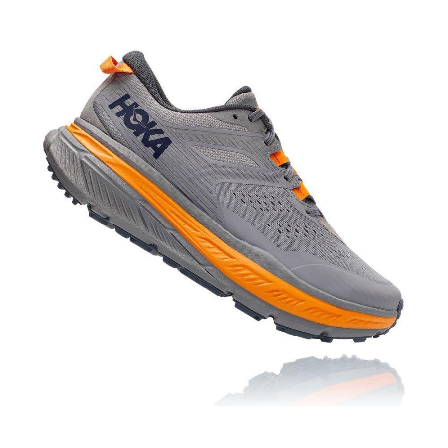 Grey Hoka Stinson ATR 6 Men's Hiking Shoes | USA51JAIM