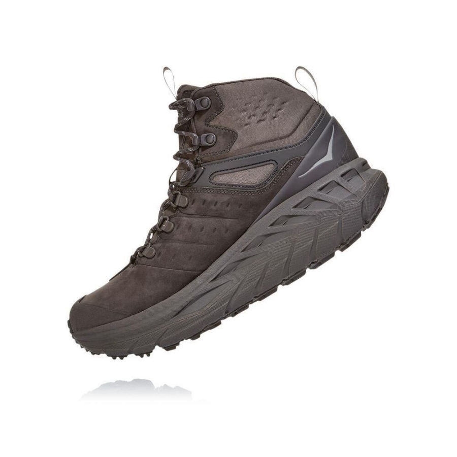 Grey Hoka Stinson Mid GTX Men's Hiking Boots | USA59ITBQ