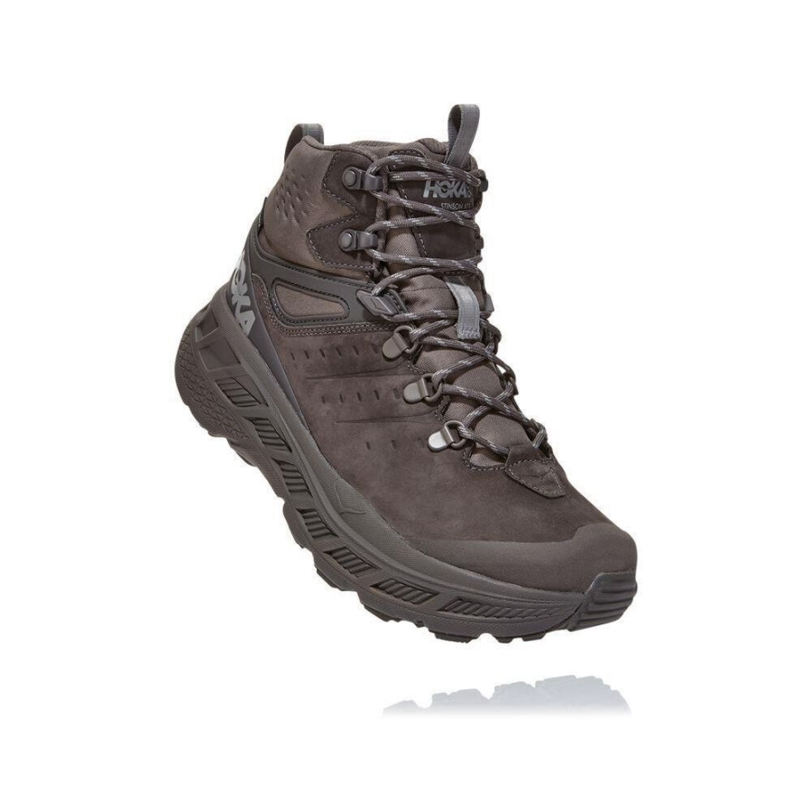 Grey Hoka Stinson Mid GTX Men\'s Hiking Boots | USA59ITBQ