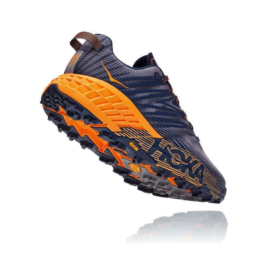 Navy / Grey Hoka Speedgoat 4 Men's Hiking Shoes | USA24LZPI