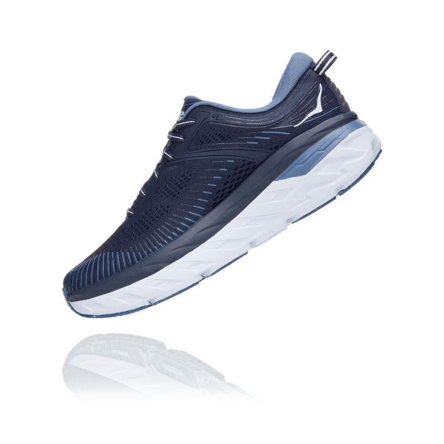 Navy Hoka Bondi 7 Men's Sneakers | USA60NVSZ