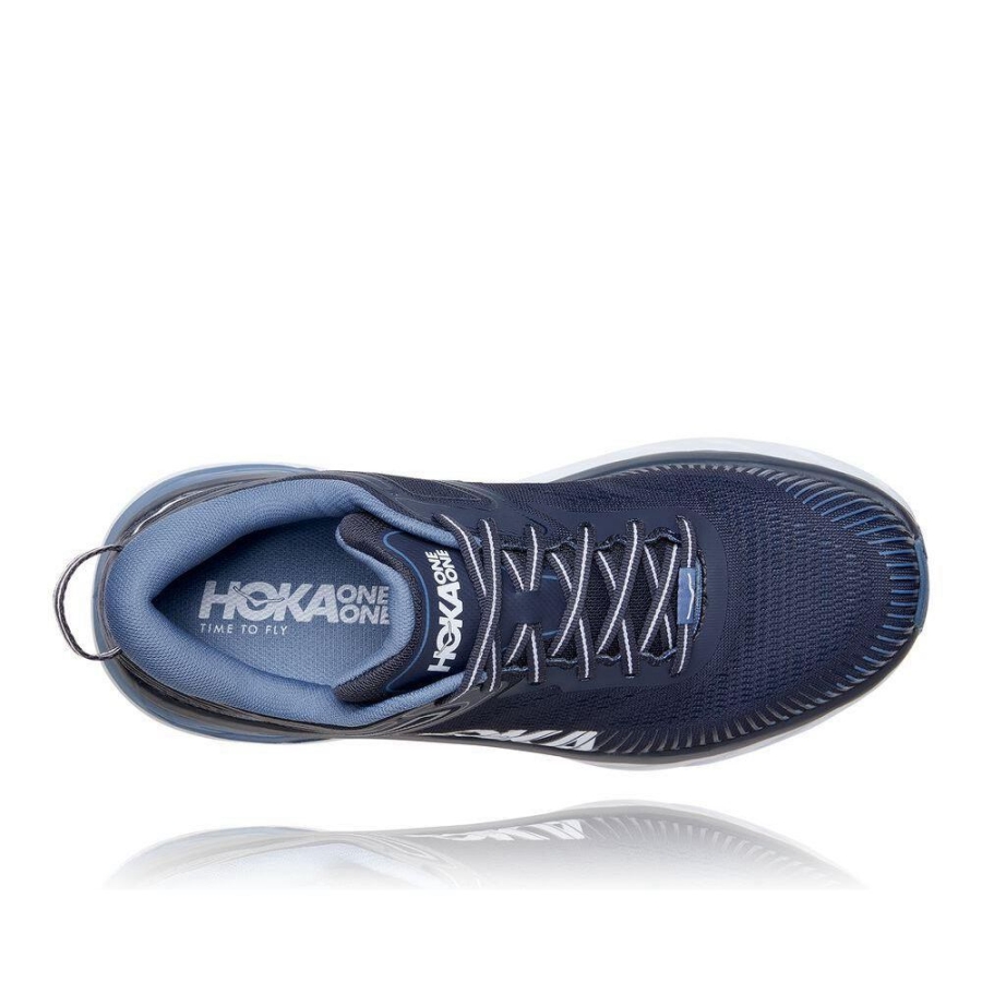 Navy Hoka Bondi 7 Men's Sneakers | USA60NVSZ