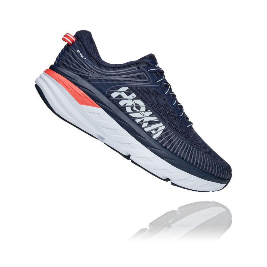 Navy Hoka Bondi 7 Women's Road Running Shoes | USA72CASQ