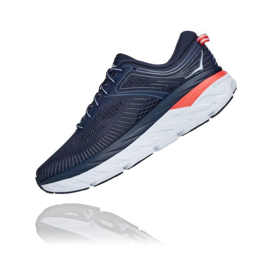 Navy Hoka Bondi 7 Women's Road Running Shoes | USA72CASQ