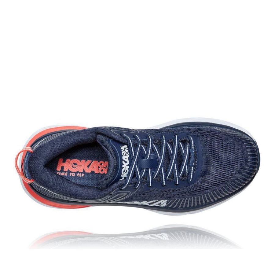 Navy Hoka Bondi 7 Women's Road Running Shoes | USA72CASQ