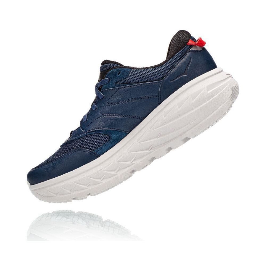 Navy Hoka Bondi L Men's Sneakers | USA72VEJZ