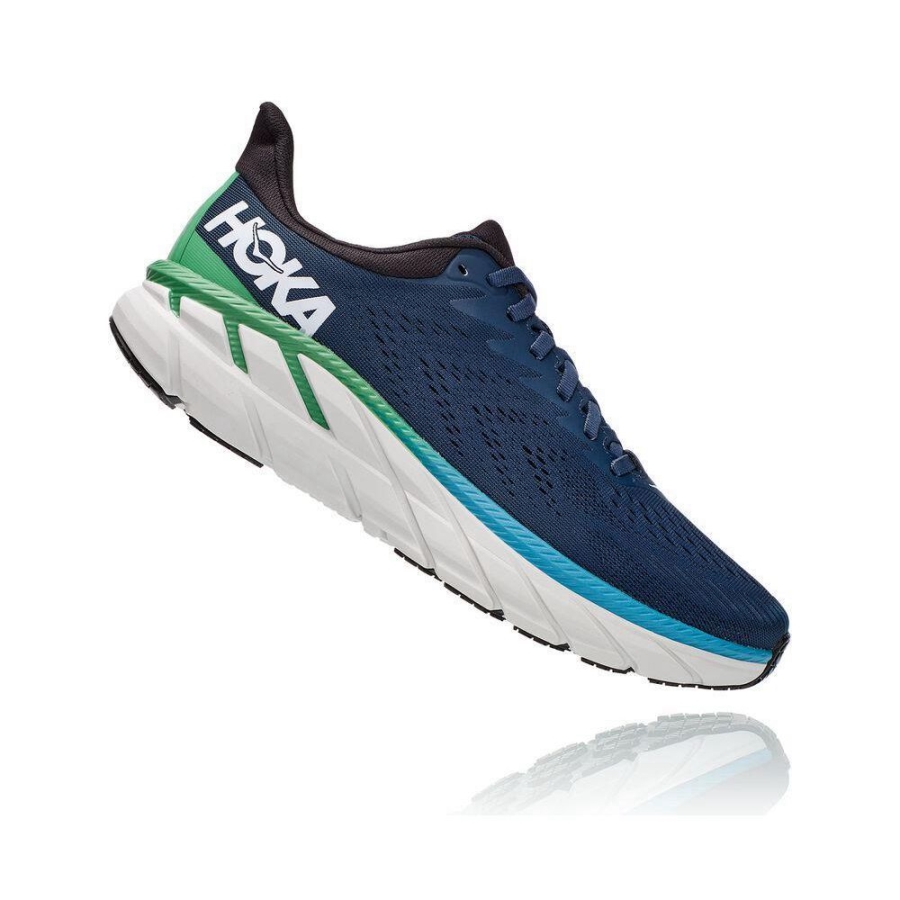 Navy Hoka Clifton 7 Men's Sneakers | USA15CBRX