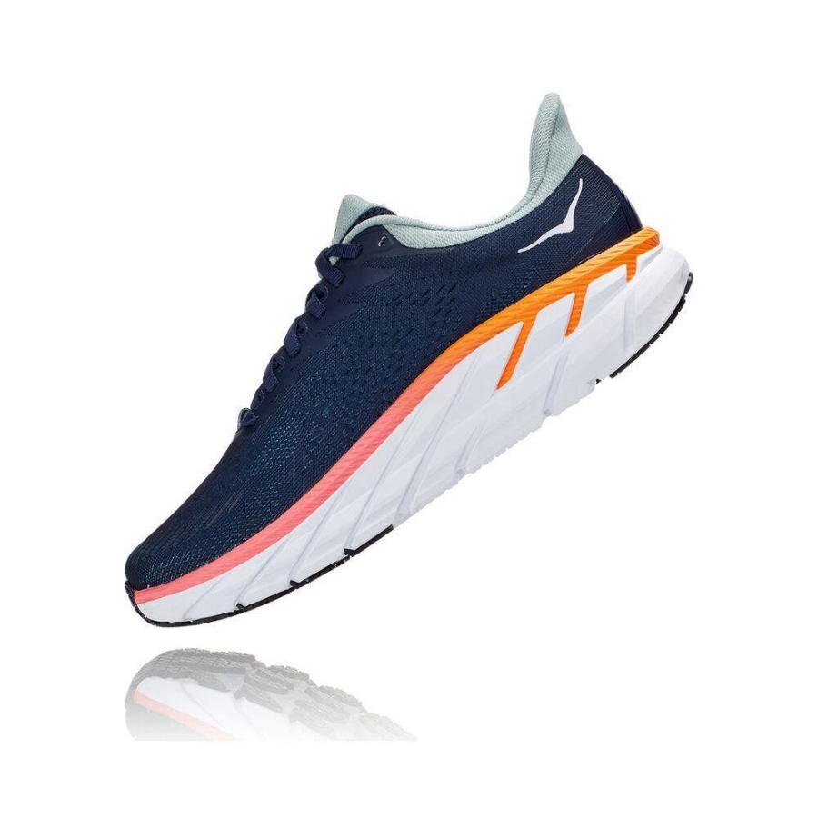 Navy Hoka Clifton 7 Women's Running Shoes | USA29JOKV