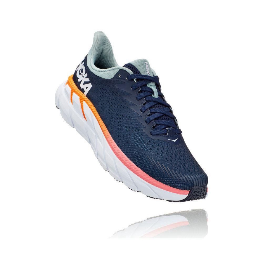 Navy Hoka Clifton 7 Women\'s Walking Shoes | USA68WONC