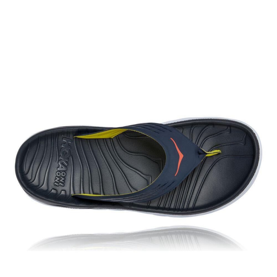 Navy Hoka ORA Men's Recovery Flip Flops | USA85WAXR