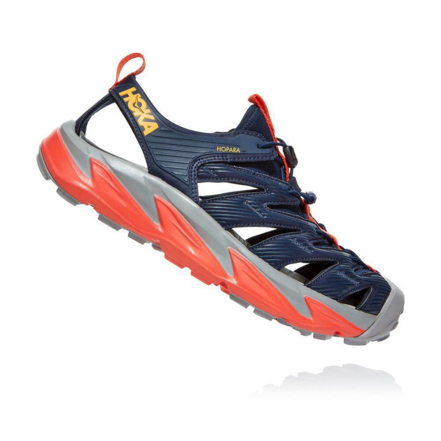 Navy / Red Hoka Hopara Men's Hiking Sandals | USA72GYQC