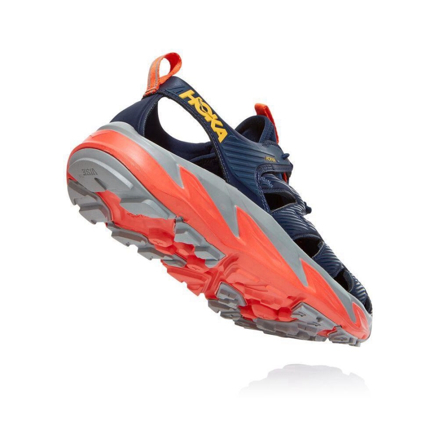 Navy / Red Hoka Hopara Men's Recovery Sandals | USA01FESM