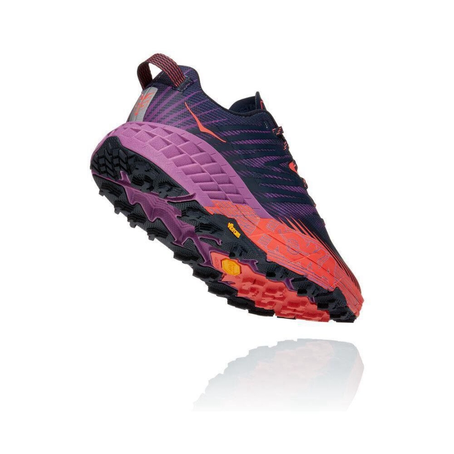 Navy / Red / Purple Hoka Speedgoat 4 Women's Running Shoes | USA21LXWR