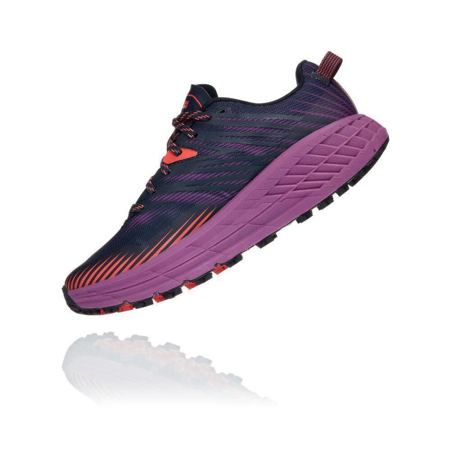 Navy / Red / Purple Hoka Speedgoat 4 Women's Running Shoes | USA21LXWR