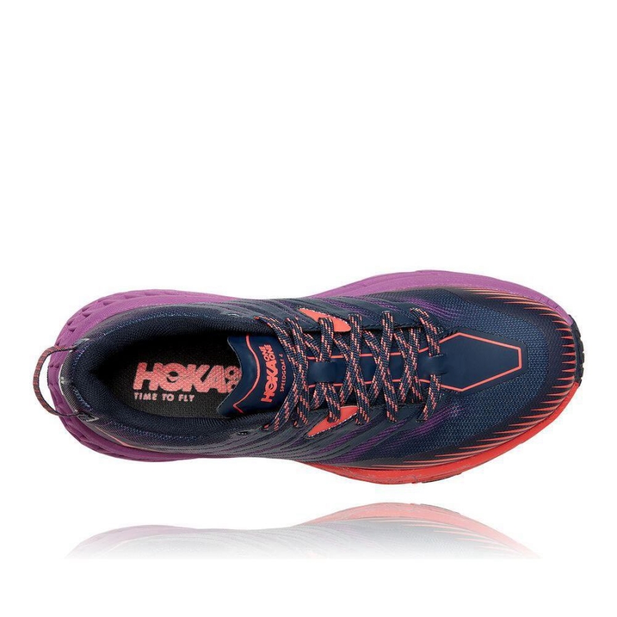 Navy / Red / Purple Hoka Speedgoat 4 Women's Running Shoes | USA21LXWR