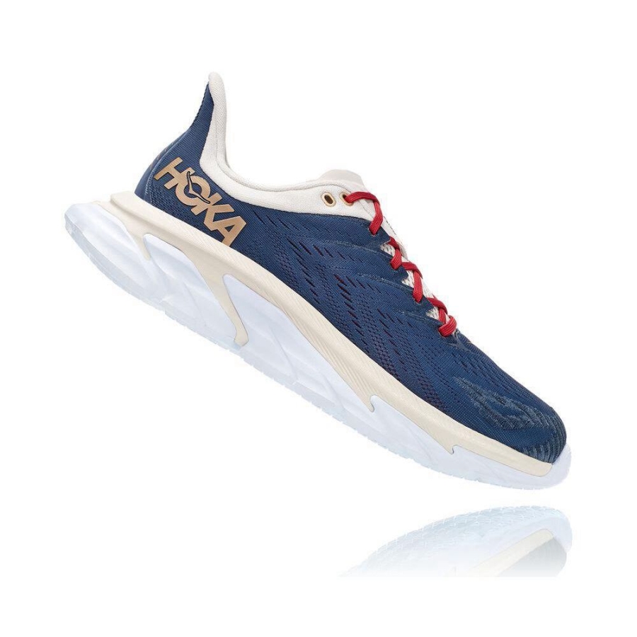 Navy / White Hoka Clifton Edge Men's Road Running Shoes | USA53EFJW