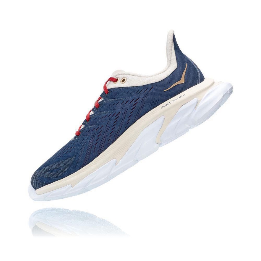 Navy / White Hoka Clifton Edge Men's Road Running Shoes | USA53EFJW