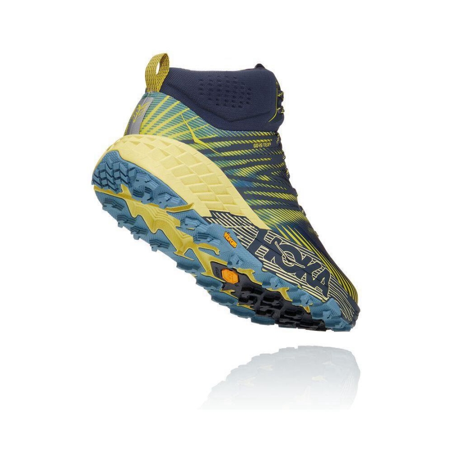 Navy / Yellow Hoka Speedgoat Mid 2 GTX Men's Hiking Boots | USA02BKDH