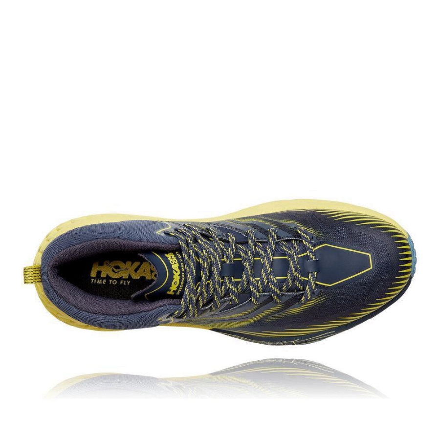 Navy / Yellow Hoka Speedgoat Mid 2 GTX Men's Trail Running Shoes | USA03LBXT