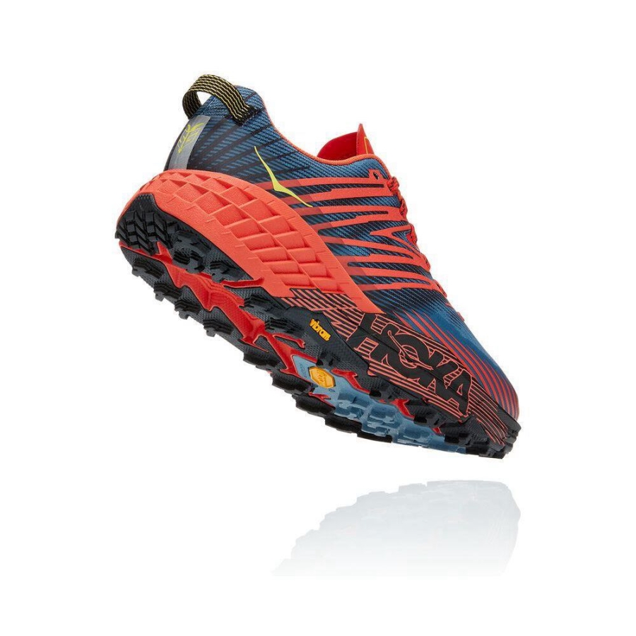 Red / Blue Hoka Speedgoat 4 Men's Hiking Shoes | USA63QLKH