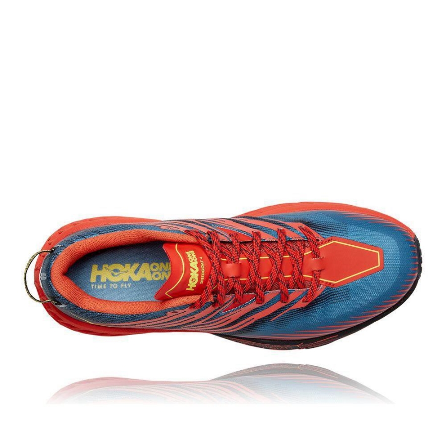 Red / Blue Hoka Speedgoat 4 Men's Hiking Shoes | USA63QLKH