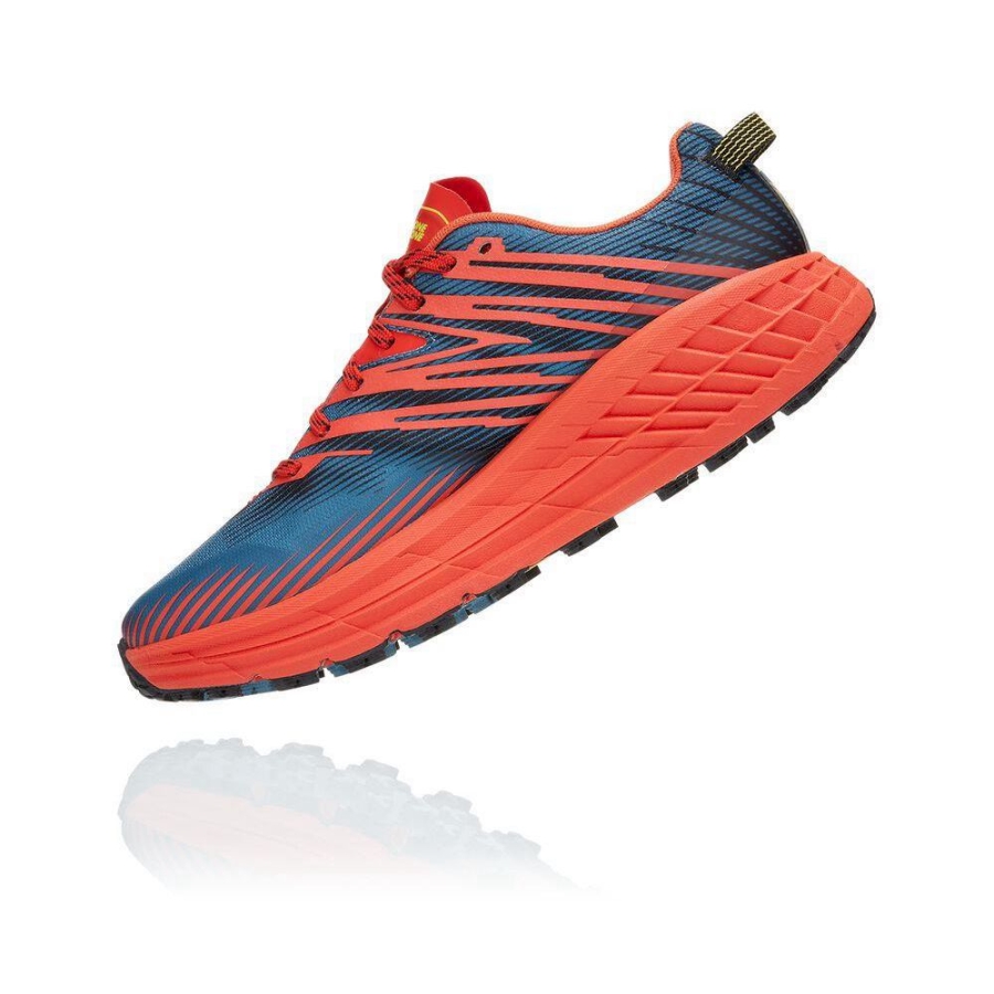 Red / Blue Hoka Speedgoat 4 Men's Running Shoes | USA85CBFR