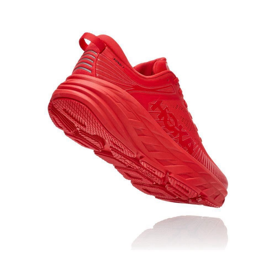 Red Hoka Bondi 7 Men's Road Running Shoes | USA46SDNZ