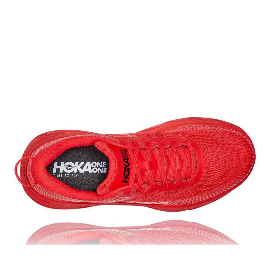 Red Hoka Bondi 7 Men's Road Running Shoes | USA46SDNZ