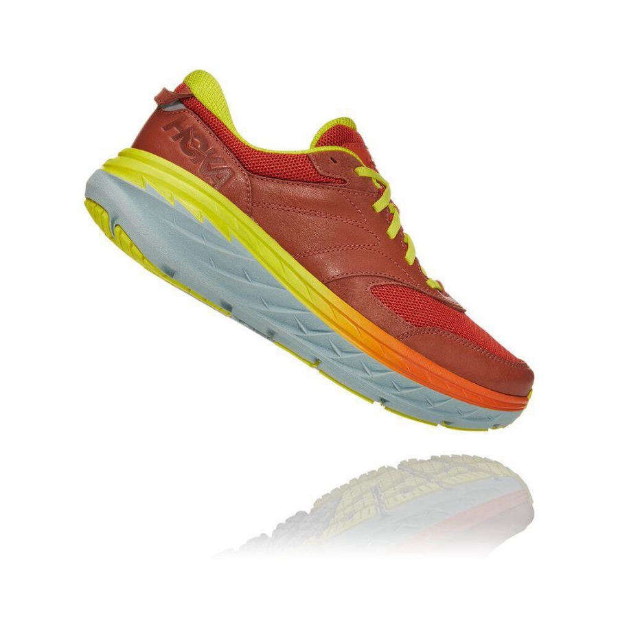 Red Hoka Bondi L Men's Sneakers | USA46CYVU