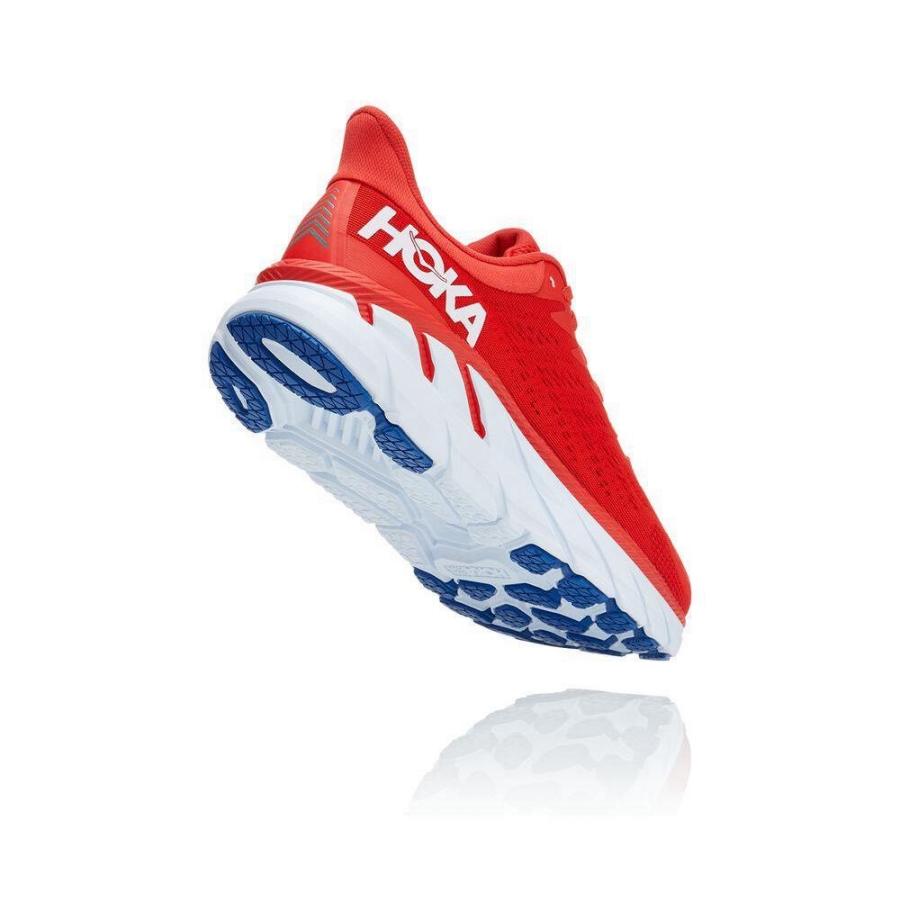 Red Hoka Clifton 7 Men's Running Shoes | USA74QLVS