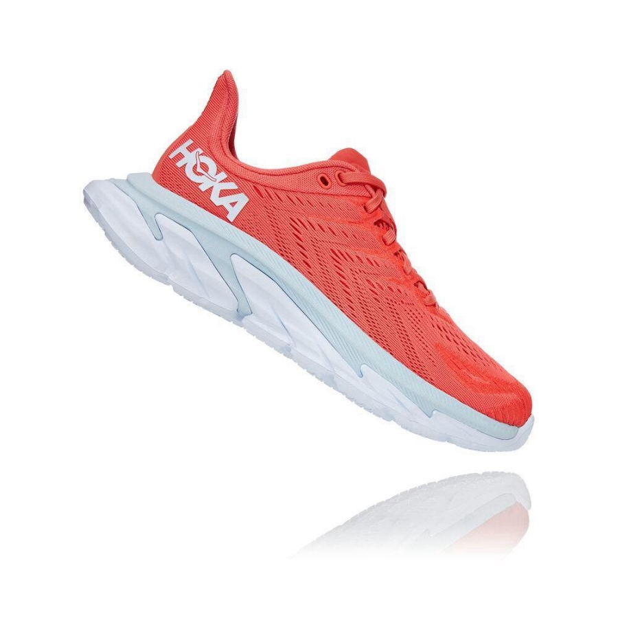 Red Hoka Clifton Edge Women's Road Running Shoes | USA74DCFH