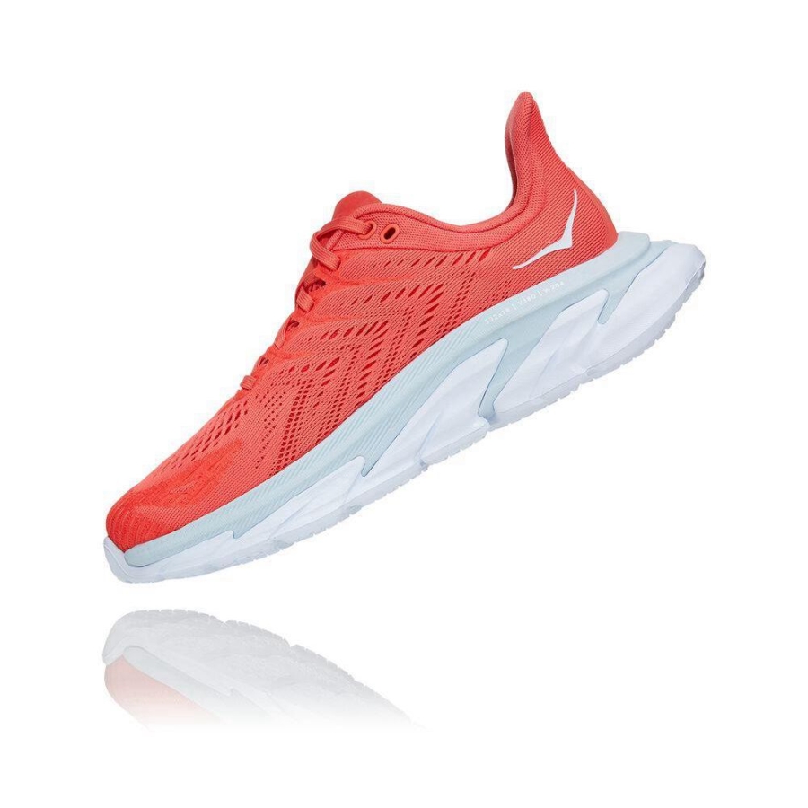 Red Hoka Clifton Edge Women's Road Running Shoes | USA74DCFH