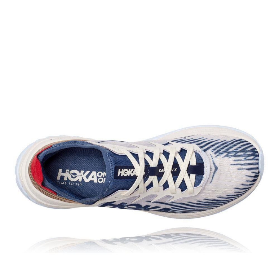 White / Blue / Gold Hoka Carbon X-SPE Men's Sneakers | USA54EVPF