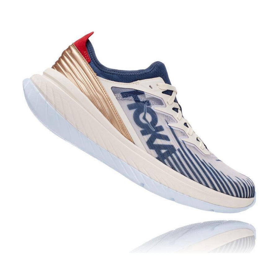 White / Blue / Gold Hoka Carbon X-SPE Women's Road Running Shoes | USA09YELP