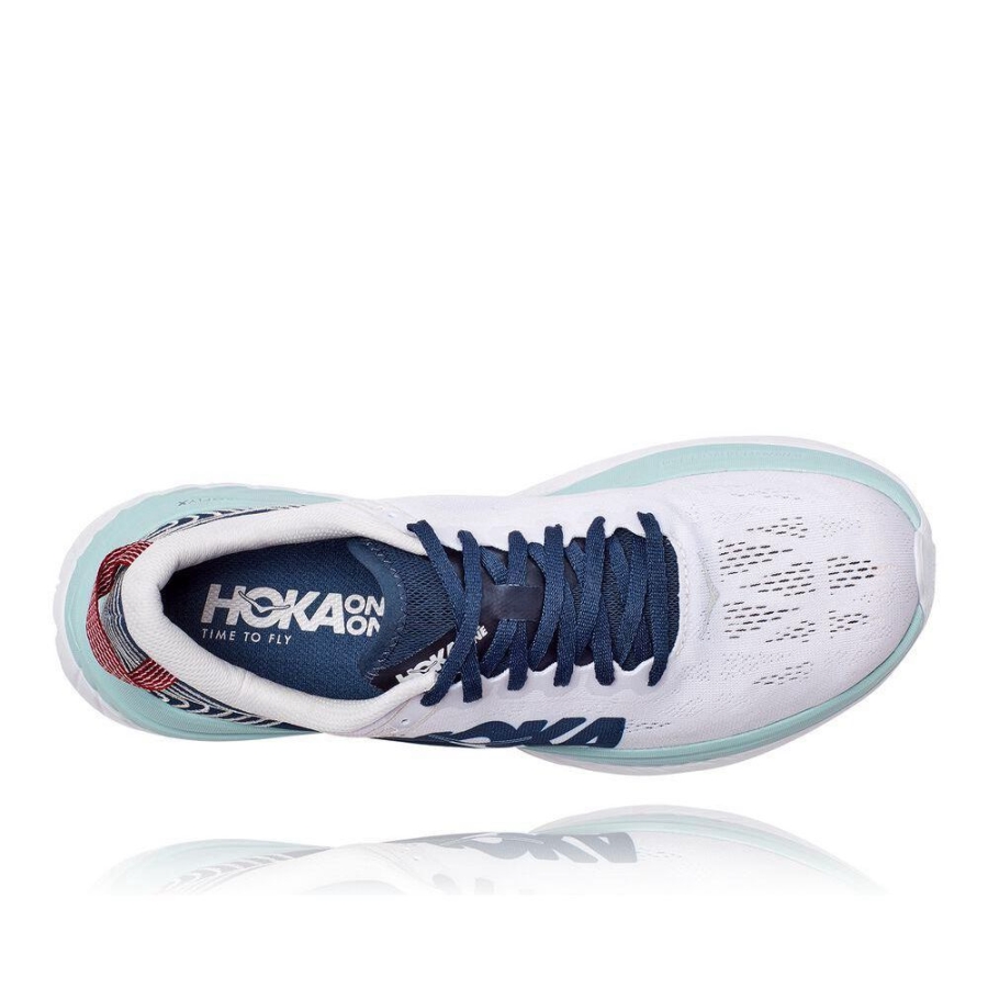 White / Blue Hoka Carbon X Men's Road Running Shoes | USA05SJYC