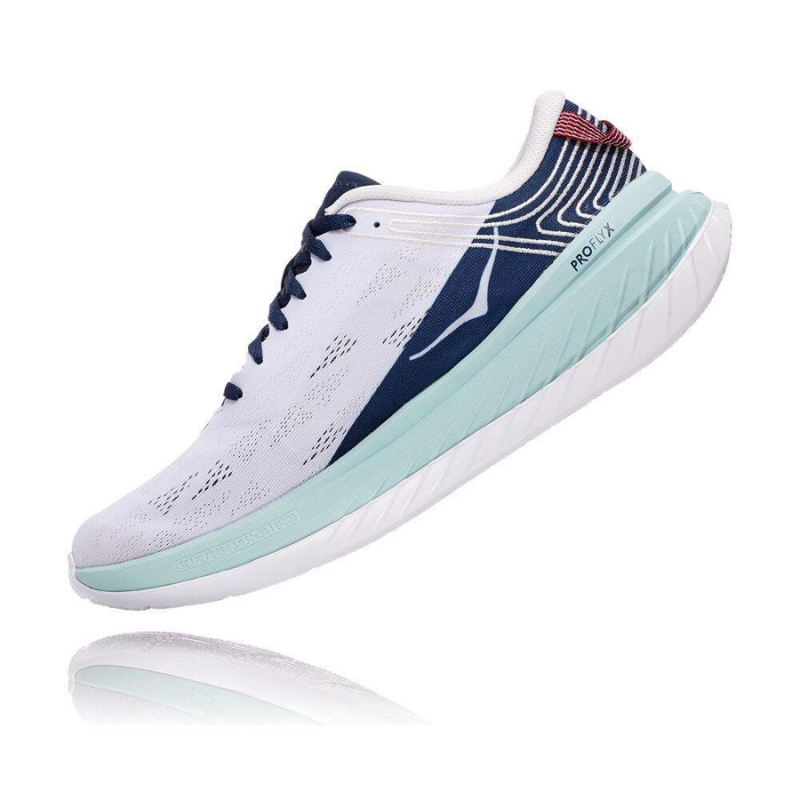 White / Blue Hoka Carbon X Men's Sneakers | USA49ATIE