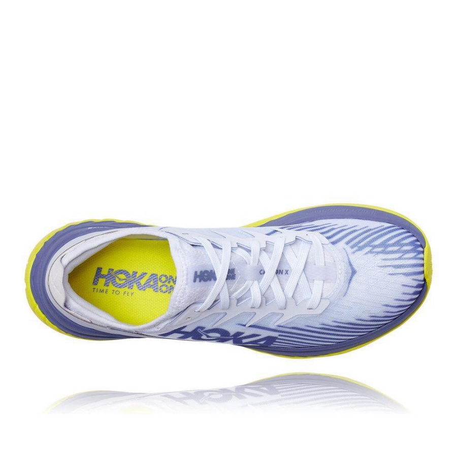 White / Blue Hoka Carbon X-SPE Men's Road Running Shoes | USA36TVWF