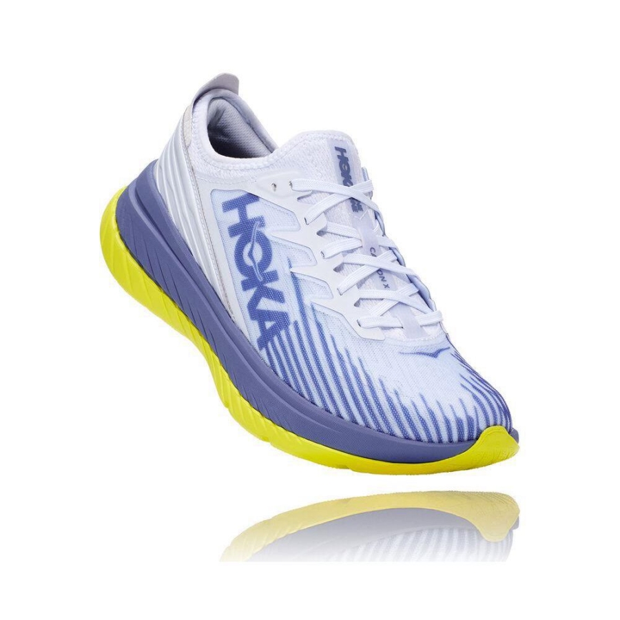 White / Blue Hoka Carbon X-SPE Men\'s Road Running Shoes | USA36TVWF