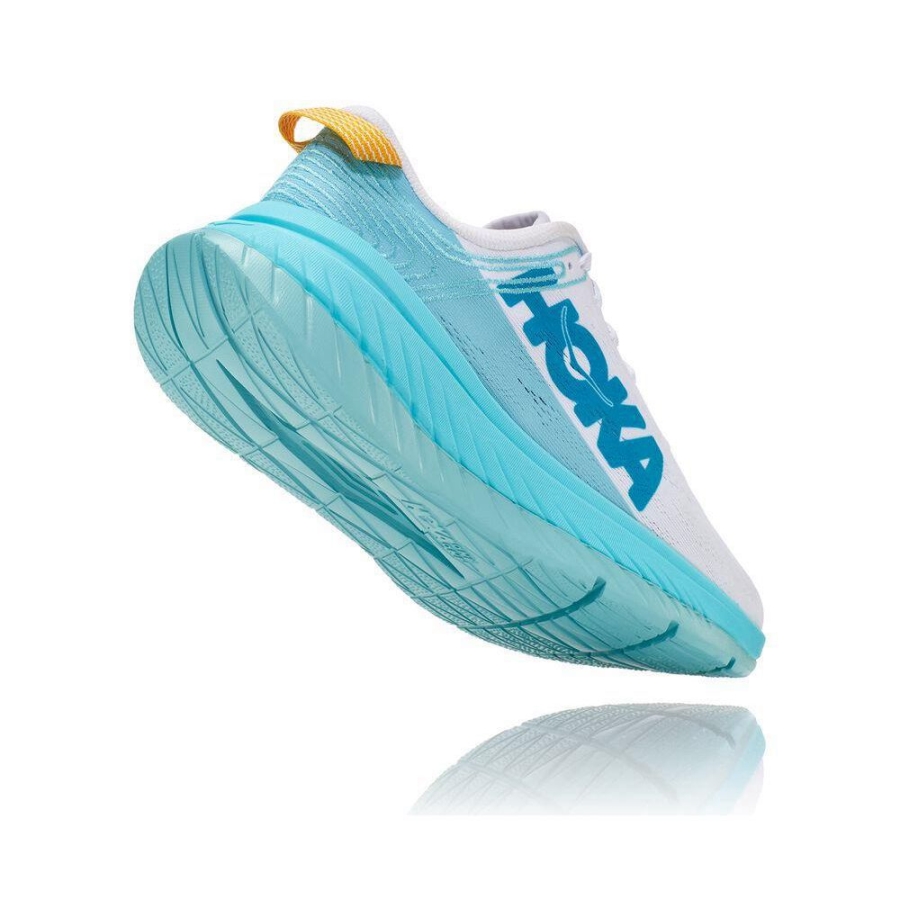 White / Blue Hoka Carbon X Women's Road Running Shoes | USA09GBJS