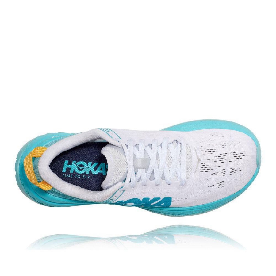 White / Blue Hoka Carbon X Women's Road Running Shoes | USA09GBJS