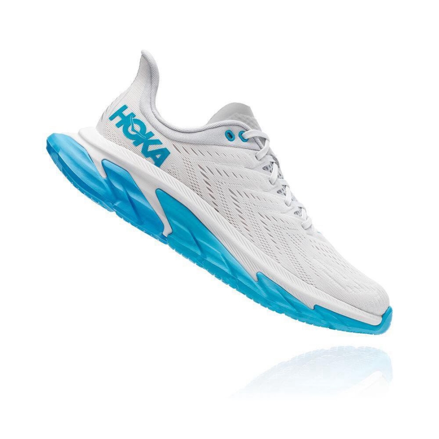 White / Blue Hoka Clifton Edge Men's Road Running Shoes | USA98YCDG