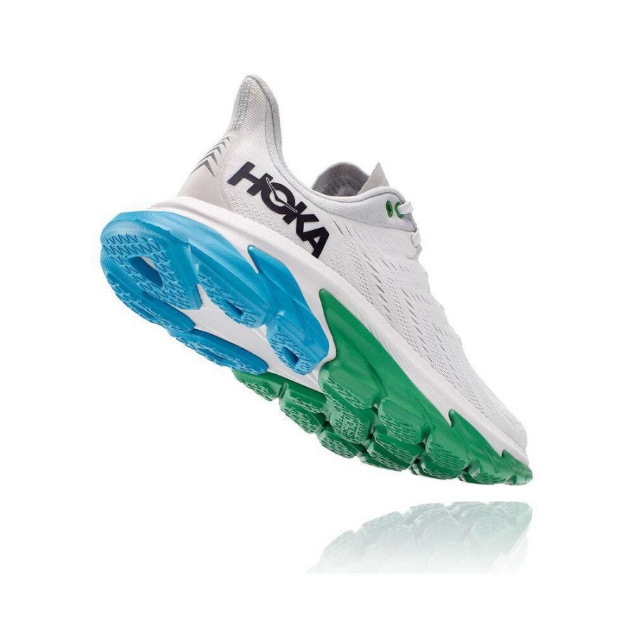 White / Green Hoka Clifton Edge Men's Road Running Shoes | USA26UMON