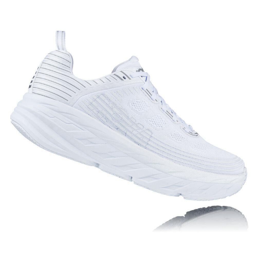 White Hoka Bondi 6 Men's Road Running Shoes | USA50FNVH