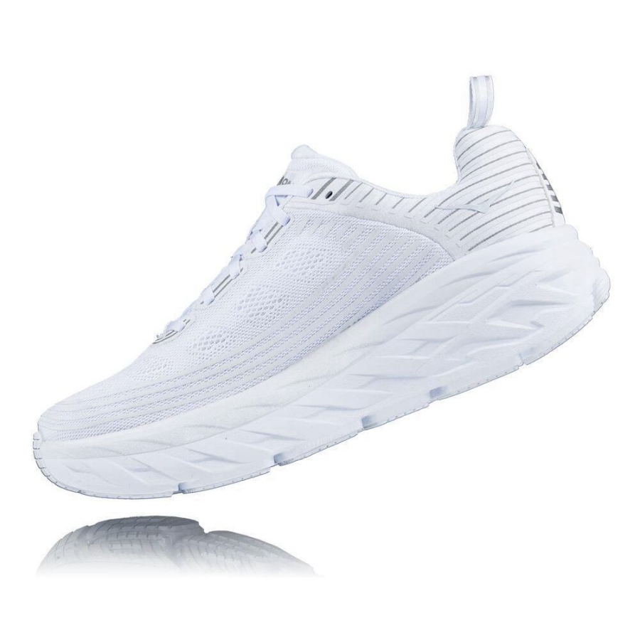 White Hoka Bondi 6 Men's Walking Shoes | USA95FDCZ